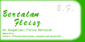 bertalan fleisz business card